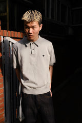 Symbol Logo Knit Polo (Dusty Blue)