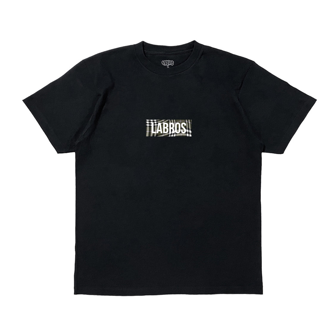 Wavy Plaid Box Logo Tee (Black)