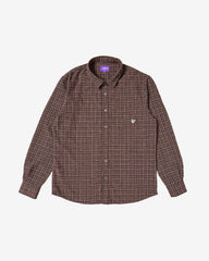 Symbol Logo Plaid Button Shirt (Brown)