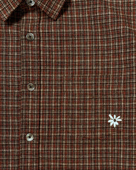 Symbol Logo Plaid Button Shirt (Brown)