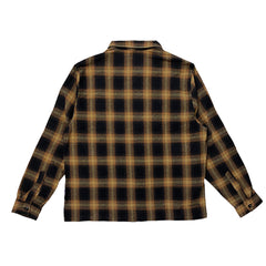 Light Weight Plaid Zip Up Shirt (Yellow)