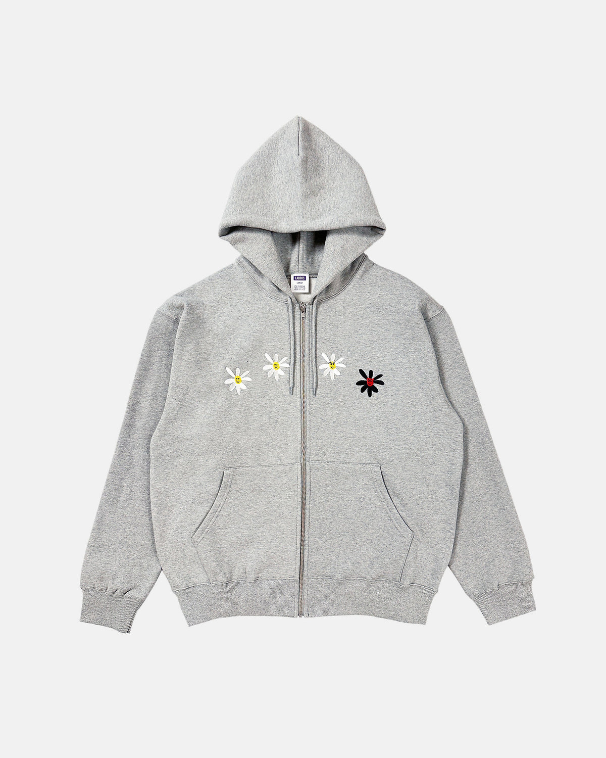 Daisies Zip Up Hoodie (Grey)