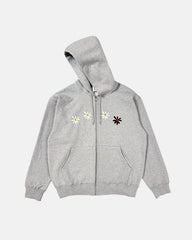 Daisies Zip Up Hoodie (Grey)