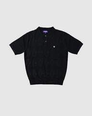 Symbol Logo Argyle Knit Polo (Black)